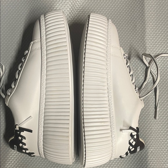 Karl Lagerfeld White and Black Platform Sneakers - Picture 7 of 11